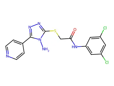 2-((4-amino-5-(pyridin-4-yl)-4H-1,2,4-triazol-3-yl)thio)-N-(3,5-dichlorophenyl)acetamide structure