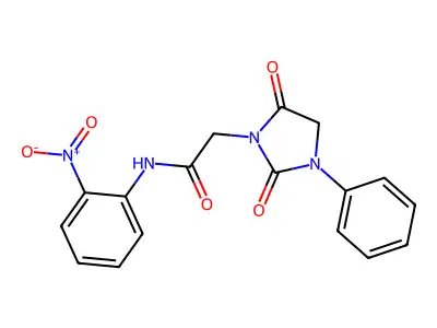2-(2,5-dioxo-3-phenylimidazolidin-1-yl)-N-(2-nitrophenyl)acetamide structure
