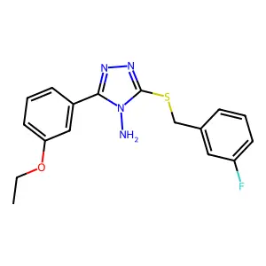5-(3-Ethoxyphenyl)-3-[(3-fluorophenyl)methylthio]-1,2,4-triazole-4-ylamine structure