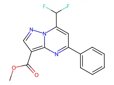 Methyl 7-(difluoromethyl)-5-phenylpyrazolo[1,5-a]pyrimidine-3-carboxylate structure