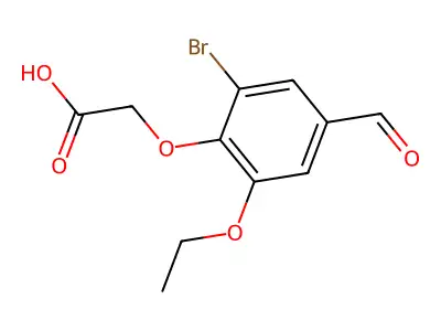 (2-Bromo-6-ethoxy-4-formylphenoxy)acetic acid structure