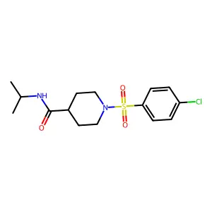1-(4-chlorophenyl)sulfonyl-N-propan-2-ylpiperidine-4-carboxamide structure