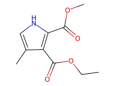 3-ethyl 2-methyl 4-methyl-1H-pyrrole-2,3-dicarboxylate structure