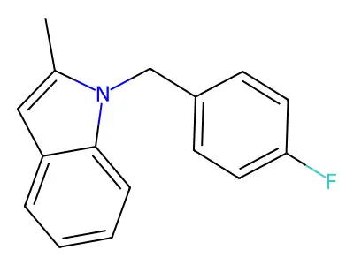 1-[(4-Fluorophenyl)methyl]-2-methylindole structure