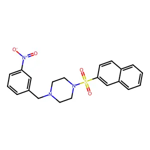 1-Naphthalen-2-ylsulfonyl-4-[(3-nitrophenyl)methyl]piperazine structure