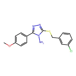3-[(3-Chlorophenyl)methylthio]-5-(4-methoxyphenyl)-1,2,4-triazole-4-ylamine structure