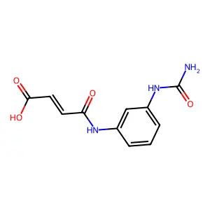 4-Oxo-4-((3-ureidophenyl)amino)but-2-enoic acid structure