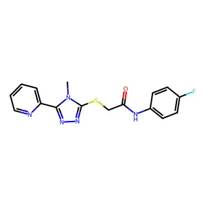 N-(4-fluorophenyl)-2-{[4-methyl-5-(pyridin-2-yl)-4H-1,2,4-triazol-3-yl]sulfanyl}acetamide structure