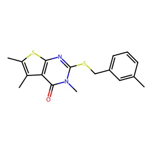 3,5,6-trimethyl-2-[(3-methylbenzyl)sulfanyl]thieno[2,3-d]pyrimidin-4(3H)-one structure