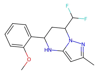 7-(difluoromethyl)-5-(2-methoxyphenyl)-2-methyl-4,5,6,7-tetrahydropyrazolo[1,5-a]pyrimidine structure