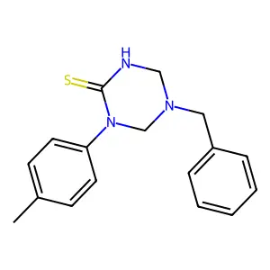 5-Benzyl-1-(4-methylphenyl)-1,3,5-triazinane-2-thione structure