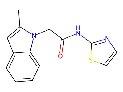 2-(2-methylindol-1-yl)-N-(1,3-thiazol-2-yl)acetamide structure