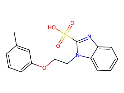 1-[2-(3-Methylphenoxy)ethyl]benzimidazole-2-sulfonic acid structure