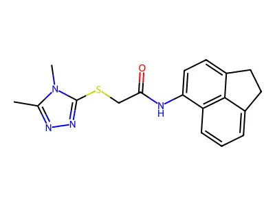 N-(1,2-dihydroacenaphthylen-5-yl)-2-[(4,5-dimethyl-1,2,4-triazol-3-yl)sulfanyl]acetamide structure