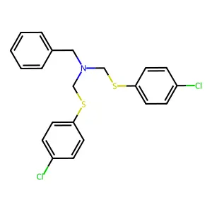 n-benzyl-1-[(4-chlorophenyl)sulfanyl]-n-{[(4-chlorophenyl)sulfanyl]methyl}methanamine structure