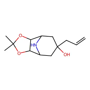 (2S,6R)-4,4-dimethyl-9-prop-2-enyl-3,5-dioxa-11-azatricyclo[5.3.1.02,6]undecan-9-ol structure