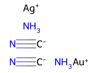Silver(1+), diammine-, bis(cyano-C)aurate(1-) (1:1) structure