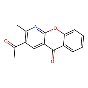 3-Acetyl-2-methyl-5H-[1]benzopyrano[2,3-b]pyridin-5-one structure