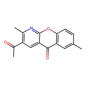 5H-(1)Benzopyrano(2,3-b)pyridin-5-one, 3-acetyl-2,7-dimethyl- structure