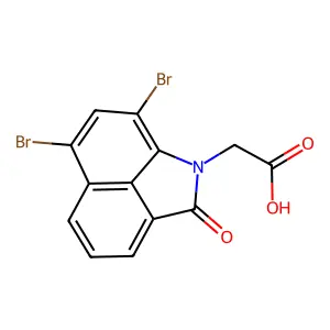 2-(6,8-dibromo-2-oxobenzo[cd]indol-1-yl)acetic acid structure