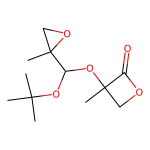 3-Methyl-3-[(2-methyloxiran-2-yl)-[(2-methylpropan-2-yl)oxy]methoxy]oxetan-2-one structure