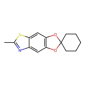 6'-Methylspiro(cyclohexane-1,2'-(1,3)dioxolo(4,5-f)benzothiazole) structure