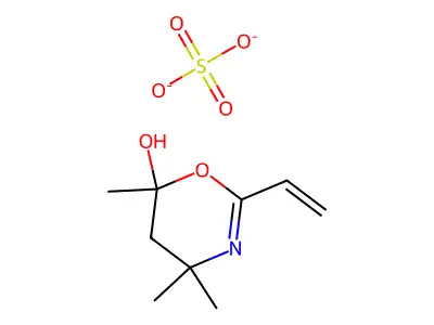 4H-1,3-Oxazin-6-ol, 2-ethenyl-5,6-dihydro-4,4,6-trimethyl-, sulfate (1:1) structure