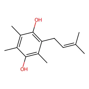 2,3,5-Trimethyl-6-(3-methylbut-2-en-1-yl)benzene-1,4-diol structure