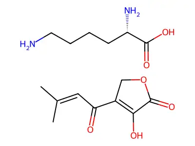 3-Hydroxy-4-(3-methyl-1-oxo-2-butenyl)-2(5H)-furanone compd. with lysine (1:1) structure