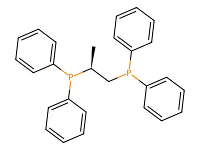 1,1'-((1R)-1-Methyl-1,2-ethanediyl)bis(diphenylphosphine) structure