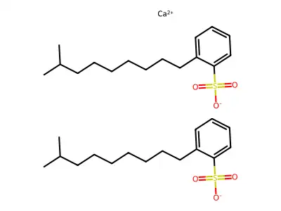 Benzenesulfonic acid, isodecyl-, calcium salt (2:1) structure