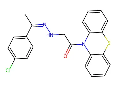 2-[2-[1-(4-Chlorophenyl)ethylidene]hydrazinyl]-1-phenothiazin-10-ylethanone structure