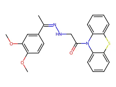 2-[2-[1-(3,4-Dimethoxyphenyl)ethylidene]hydrazinyl]-1-phenothiazin-10-ylethanone structure