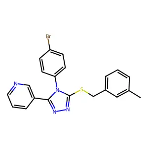 3-(4-(4-Bromophenyl)-5-((3-methylbenzyl)thio)-4H-1,2,4-triazol-3-YL)pyridine structure