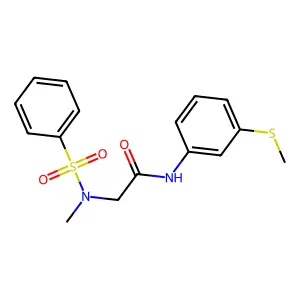 2-[benzenesulfonyl(methyl)amino]-N-(3-methylsulfanylphenyl)acetamide structure
