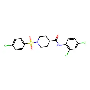 1-(4-chlorophenyl)sulfonyl-N-(2,4-dichlorophenyl)piperidine-4-carboxamide structure