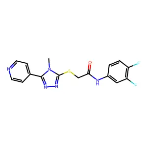 N-(3,4-difluorophenyl)-2-{[4-methyl-5-(pyridin-4-yl)-4H-1,2,4-triazol-3-yl]sulfanyl}acetamide structure