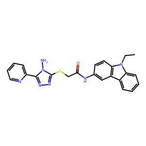 2-(4-amino-5-(2-pyridyl)(1,2,4-triazol-3-ylthio))-N-(9-ethylcarbazol-3-yl)acet amide structure
