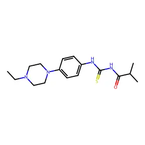 N-[[4-(4-ethylpiperazin-1-yl)phenyl]carbamothioyl]-2-methylpropanamide structure