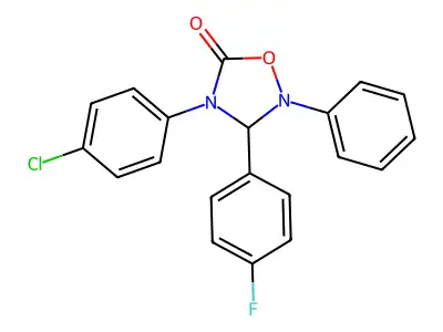 4-(4-Chlorophenyl)-3-(4-fluorophenyl)-2-phenyl-1,2,4-oxadiazolidin-5-one structure