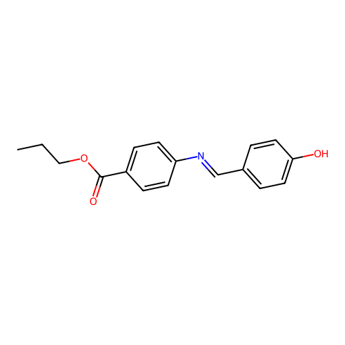 propyl 4-{[(E)-(4-hydroxyphenyl)methylidene]amino}benzoate structure