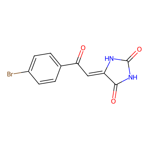 2,4-Imidazolidinedione, 5-(2-(4-bromophenyl)-2-oxoethylidene)- structure