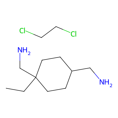 (1-Ethylcyclohexane-1,4-diyl)dimethanamine--1,2-dichloroethane (1/1) structure