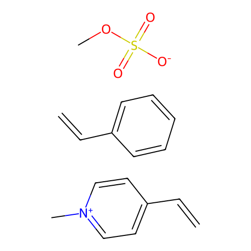 4-Ethenyl-1-methylpyridin-1-ium methyl sulfate--ethenylbenzene (1/1/1) structure