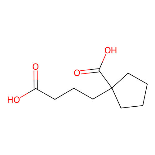 1-(3-Carboxypropyl)cyclopentanecarboxylic acid structure