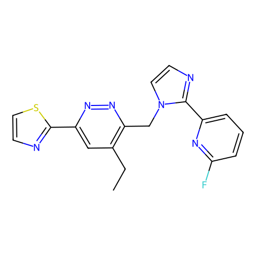 pyridazine,4-ethyl-3-[[2-(6-fluoro-2-pyridinyl)-1h-imidazol-1-yl]methyl]-6-(2-thiazolyl)- structure