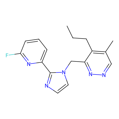 pyridazine,3-[[2-(6-fluoro-2-pyridinyl)-1h-imidazol-1-yl]methyl]-5-methyl-4-propyl- structure