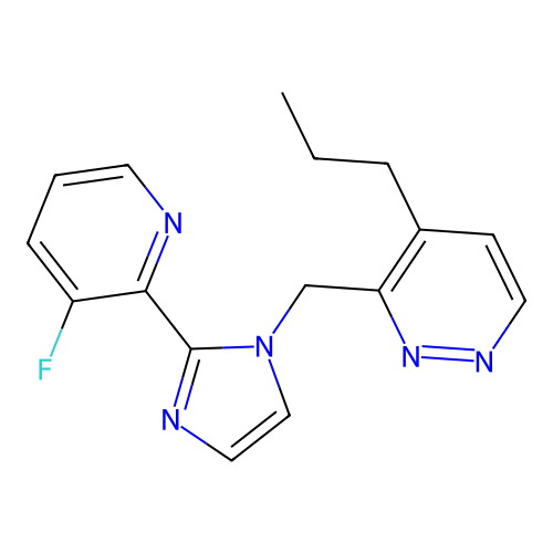 Pyridazine,3-[[2-(3-fluoro-2-pyridinyl)-1h-imidazol-1-yl]methyl]-4-propyl- structure