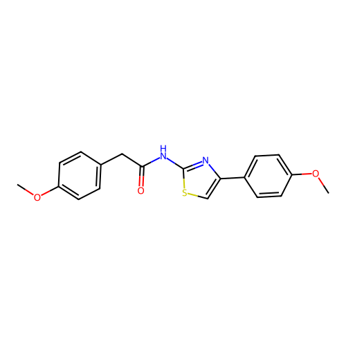 2-(4-methoxyphenyl)-N-[4-(4-methoxyphenyl)-1,3-thiazol-2-yl]acetamide structure