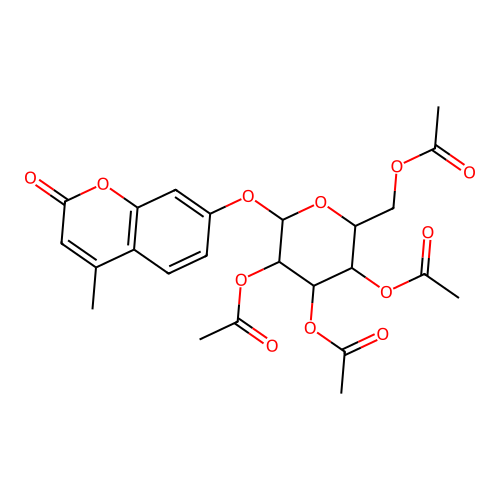 4-Methylumbelliferyl 2,3,4,6-tetra-O-acetyl-beta-D-galactopyranoside structure
